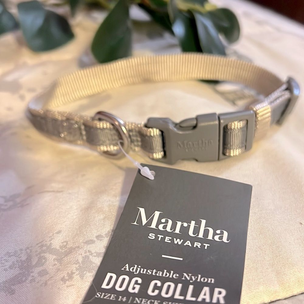Martha Stewart Adjustable Nylon Dog Collar Sz 14